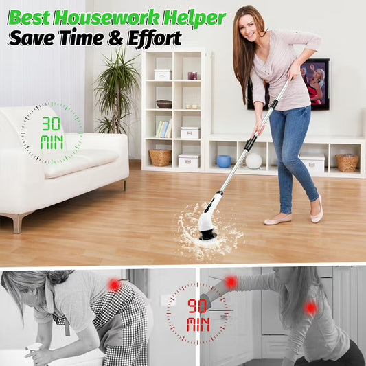 Electric Spin Scrubber – 9-in-1 Cordless Cleaning Brush
