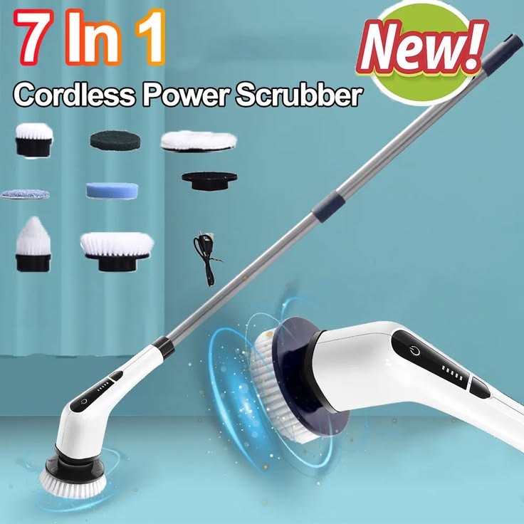 Electric Spin Scrubber – 9-in-1 Cordless Cleaning Brush