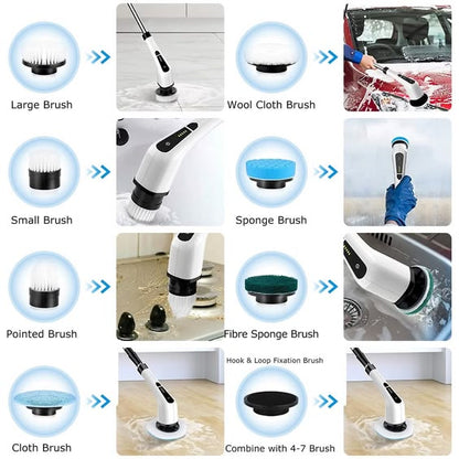 Electric Spin Scrubber – 9-in-1 Cordless Cleaning Brush