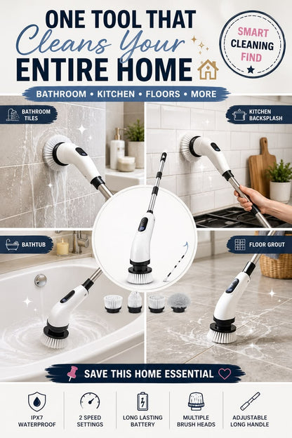 Electric Spin Scrubber – 9-in-1 Cordless Cleaning Brush